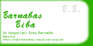 barnabas biba business card